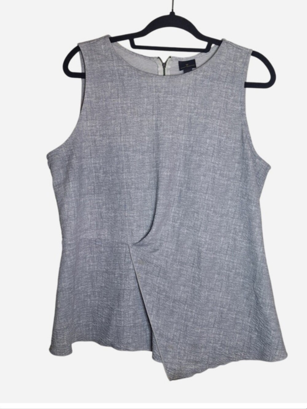 Worthington Women's Gray Blend Puccini Texture Sleeveless Top Blouse Size XL